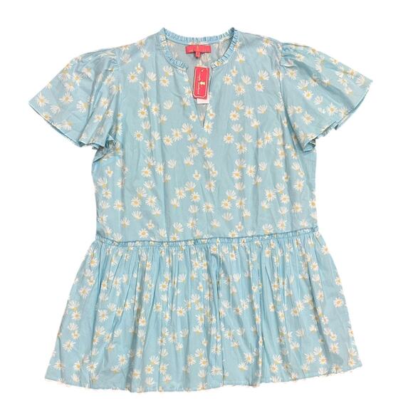 NWT Simply Southern Daisy Print Flutter Sleeve Dress - Picture 1 of 6